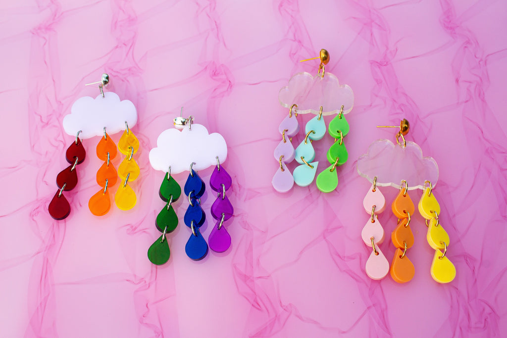 Pastel Rainbow Cloud Pride Earrings
