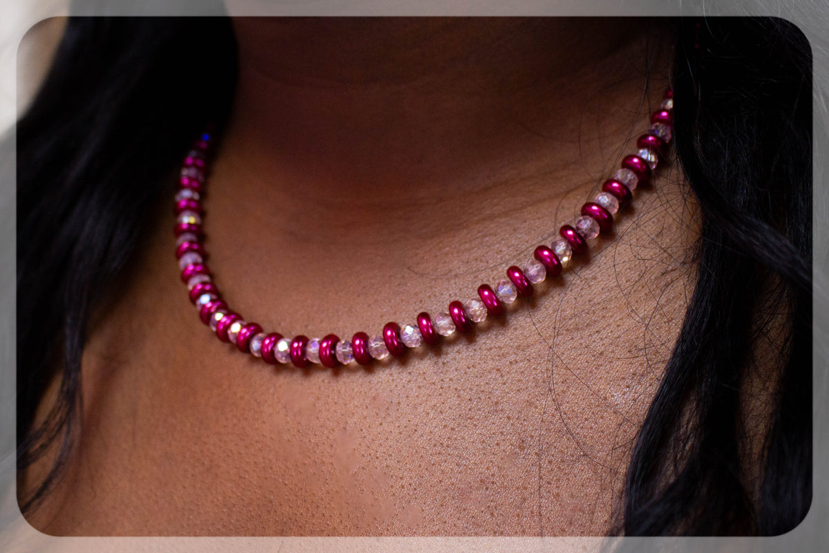 Beautiful Burgundy Beaded Necklace