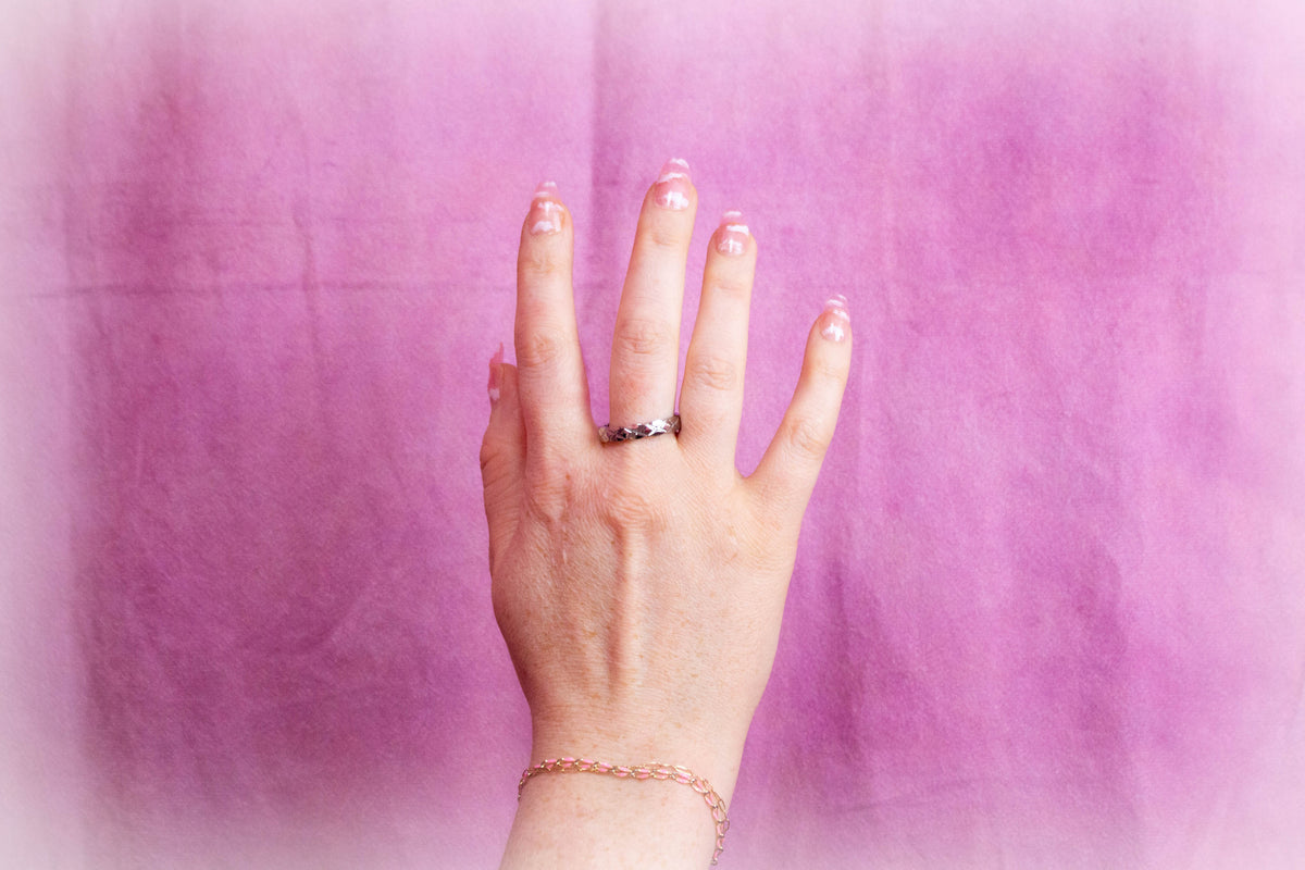 Reaching Out - Scalloped Titanium Ring
