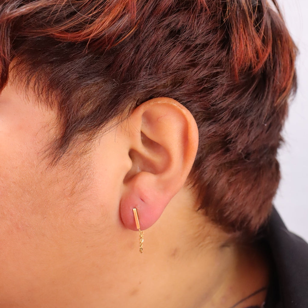 Titanium Looping Bar Stud Earrings