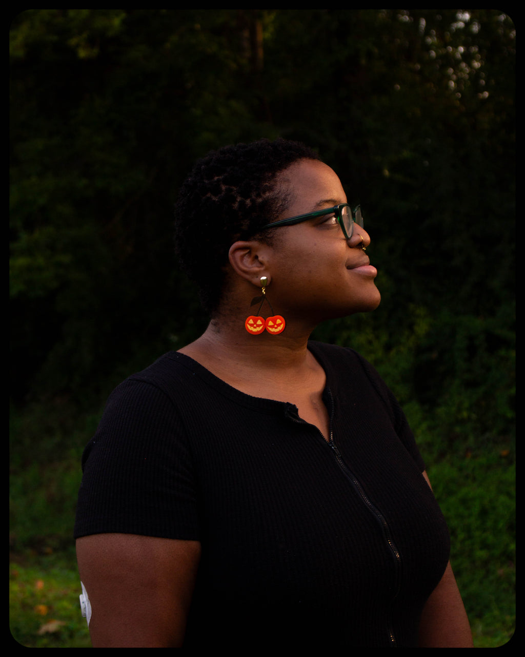 Jack-O-Lantern Cherry Earrings