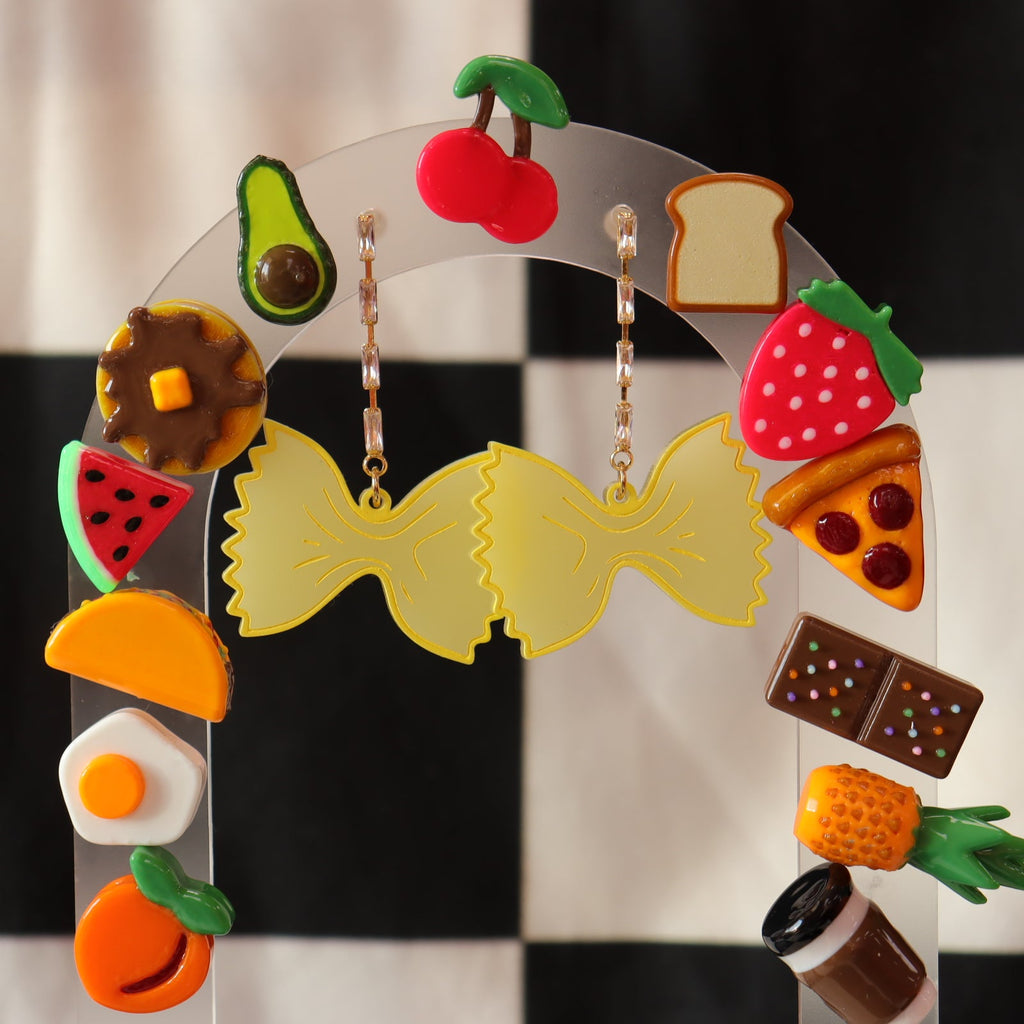 Dangling Pasta Noodle Earrings