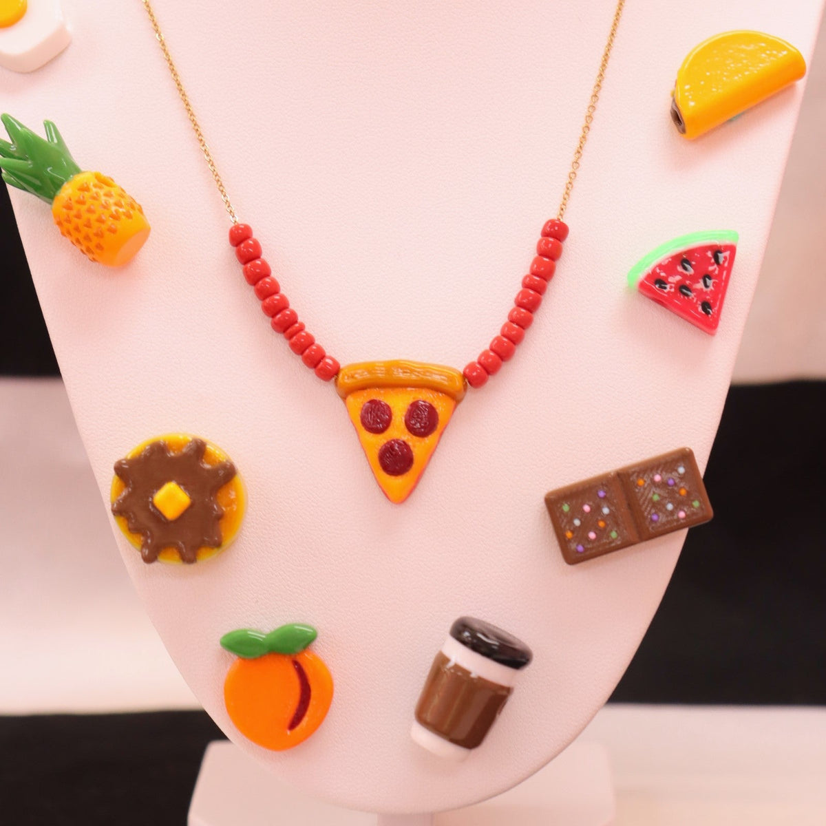 Single Beaded Food Necklaces