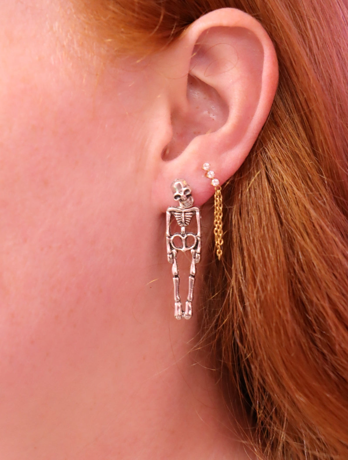 Skeleton Ear Jacket - Stud Earrings