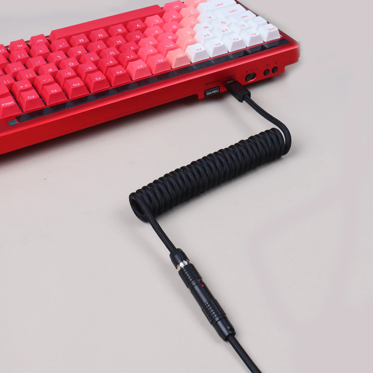 LANO Usb Keyboard Cable FGG Coiled Keyboard Usb Type C Cable Metal Aviator Connector Gaming 00B Usb Keyboard Cable