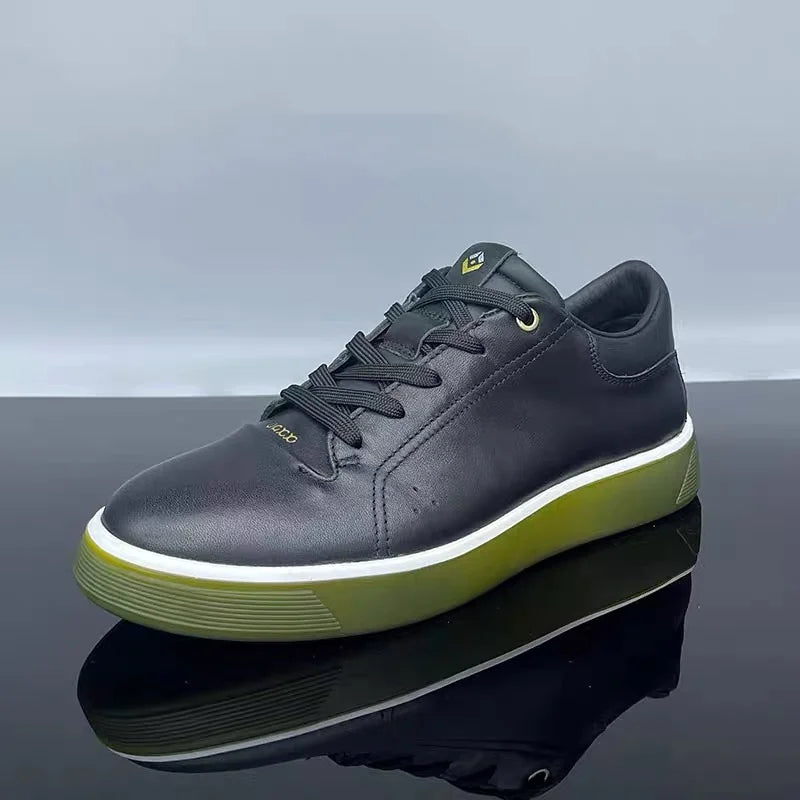 Fashion Genuine Leather Men Sneakers Breathable Comfort Classic Casual Shoes Mens Outdoor Walking Shoes Couple Footwear
