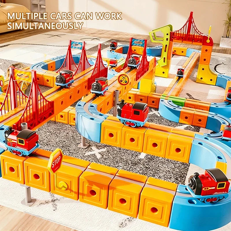 Magnetic Track Toy for Children's Electric Train Anti-gravity Kids Magic Cube Car Railway Model for 3 Years Boy Birthday Gifts