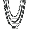 3/5/7mm Stainless Steel Cuban Link Chain Classic Punk Personality Jewelry Simple Fashion Hip-hop Couple Necklace for Men Women