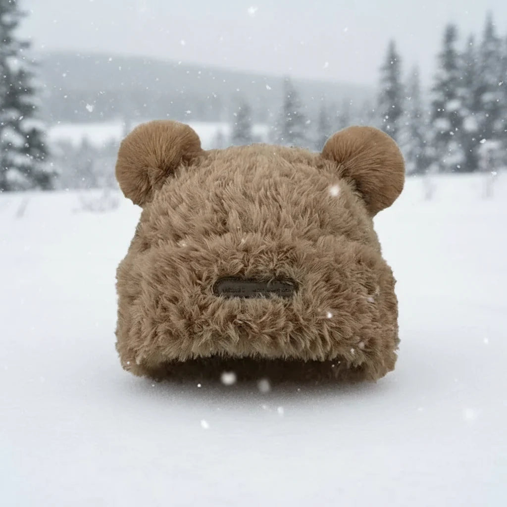 Letter Bear Ears Knitted Woolen Hat – Cute Cat-Ears Beanie for Women