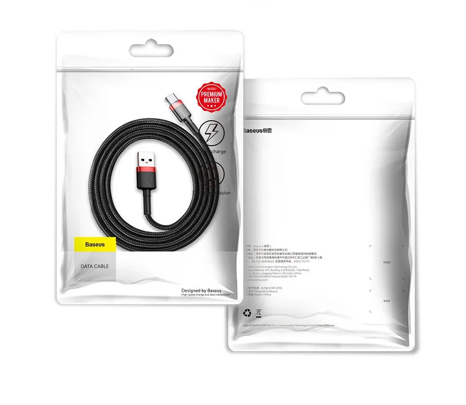 Baseus USB C Cable for oneplus 12 Quick Charge 3.0USB C Cable Fast Charging Cable Type C for Huawei Xiaomi 13 USB-C Charger Wire