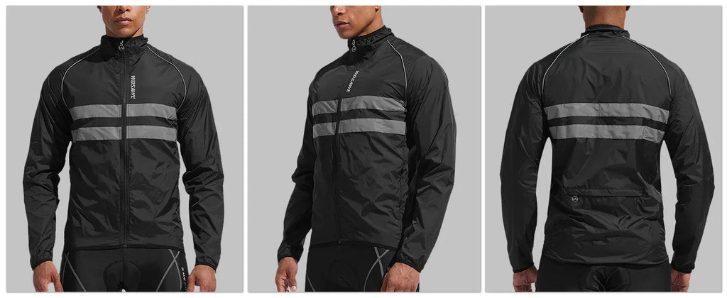 WOSAWE Men Cycling Windbreaker MTB Bicycle Long Sleeve Coat Water Resistant Outdoor Sport Jersey Bike Jacket Cycling Clothing