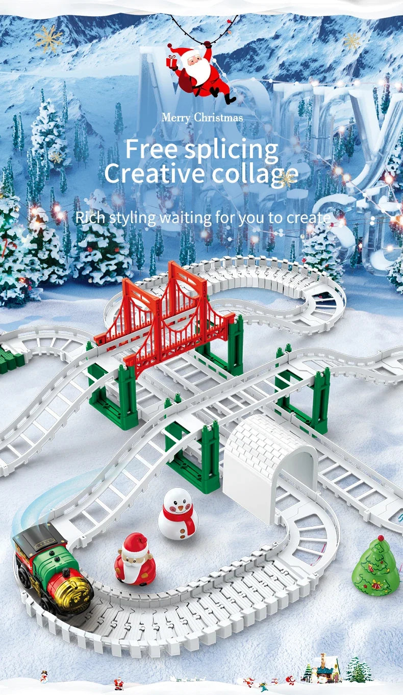 Christmas Track Car Train Toys Children Electric Track Toy Car Christmas Car Kids Educational Toys for Children Birthday Gift