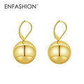 ENFASHION Aretes De Mujer Grossy Hollow Steel Ball Earrings For Women's Stainless steel 18K Plated Gold Fashion Jewelry E251838