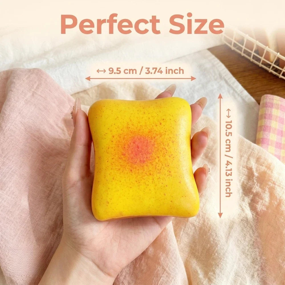 Simulation Butter Toast Bread Squishy Toys for Stress Relief Soft Slow-Rise Anti-Anxiety Sensory Fidget Toys for Adults ADHD
