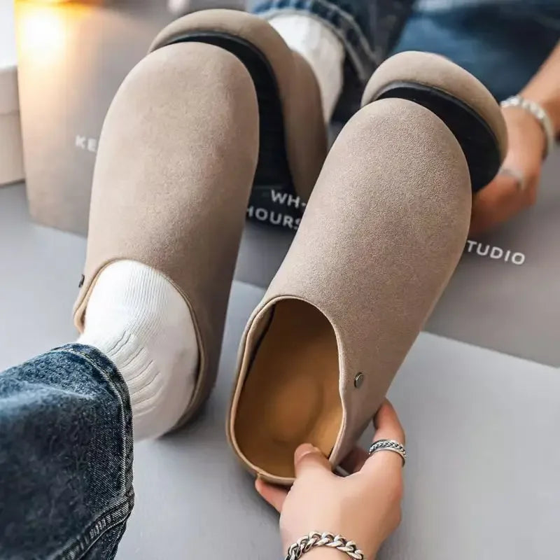Unisex Closed Toe Mule Slippers Spring Autumn Slip On Soft Sole Casual Shoes for Outdoor Office Home
