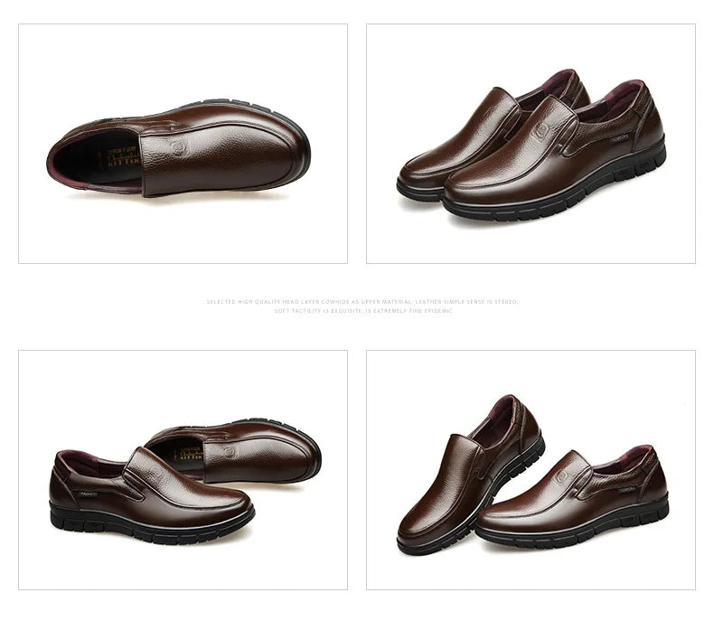 Summer New Men Leather Shoes soft soled Casual Flat Shoes Outdoor Walking shoes Comfort fashion soft leather shoes Loafers