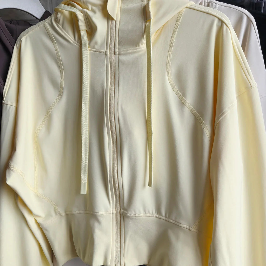 Women's Hooded Running Jacket Cycling Coat Yoga Jogging Shirt Tights Outdoor Sports Gym Clothing Running Wear Sportswear