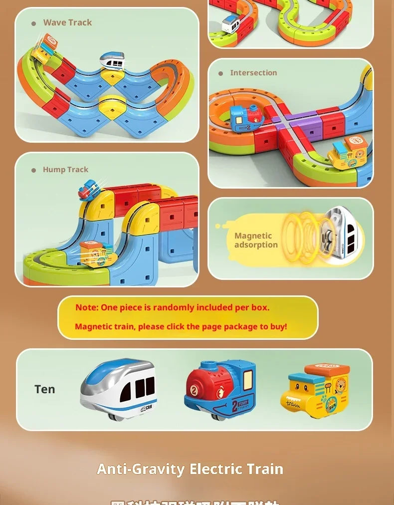 Sell Well Children'S Anti-Gravity Magnetic Attraction Track Train Changeable Magnetic Magic Rail Car Electric Train Toy