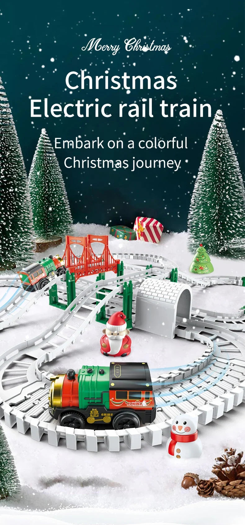 Christmas Track Car Train Toys Children Electric Track Toy Car Christmas Car Kids Educational Toys for Children Birthday Gift