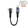 Crouch 90 Degree Short Cable USB Type C To Type C 6A 66W Fast Charge 25CM 50CM Power Bank USB C Cable For iphone Huawei Xiaomi