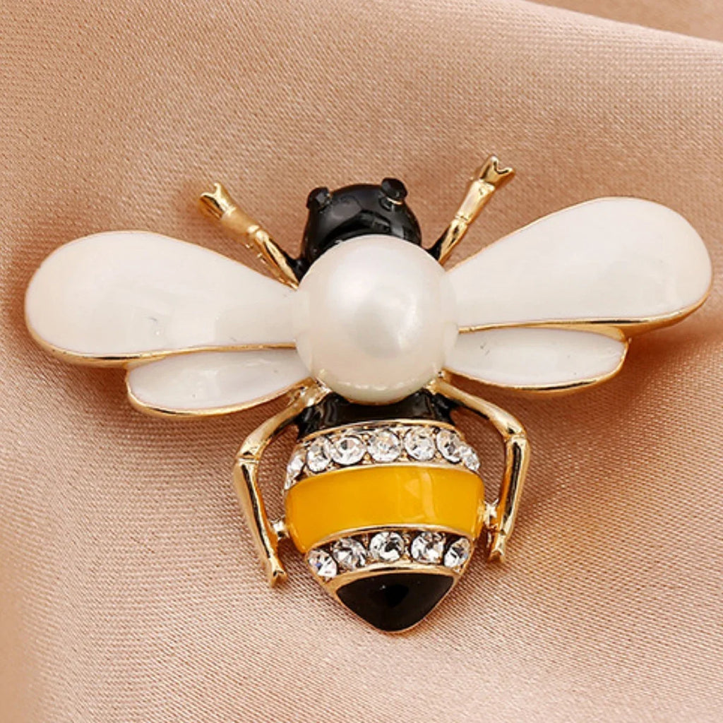 1PC Women's Fashion Trend Personalized Imitation Pearl Bee Brooch Pin Jewelry Suitable for Outdoor Dating, Party, Festival Gifts