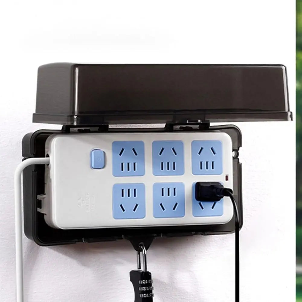 Durable Plastic Plug Box Anti-theft Waterproof Cable Management Box Protect Outlet Weatherproof Extension Lead Cover Outdoor