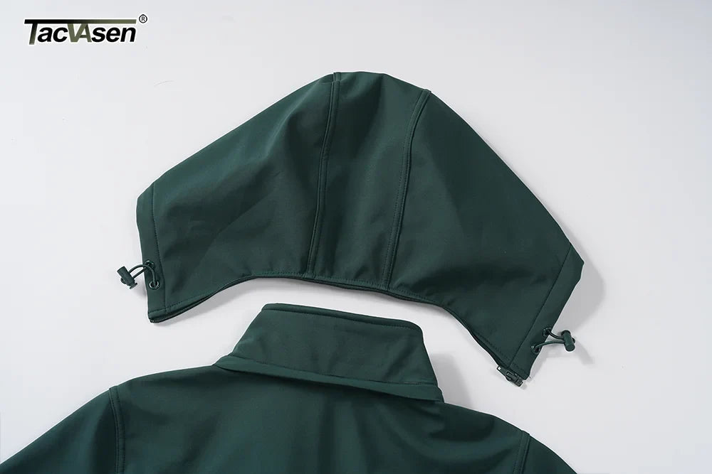 TACVASEN Women's Long Hooded Jacket Fleece Lined Softshell Jacket Waterproof Windproof Hiking Jacket Rain Coat Windbreaker Parka