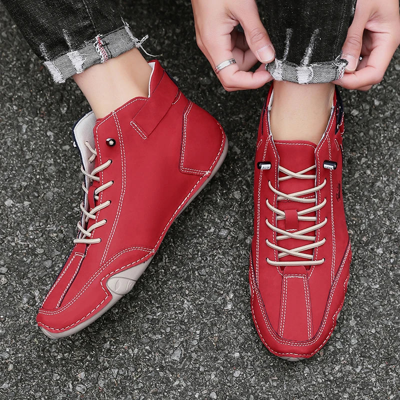 Leather Casual Shoes Sneakers for Men Fashion Outdoor Walking Loafers Shoes Comfortable Footwear Luxury Man Boots 2024 New In