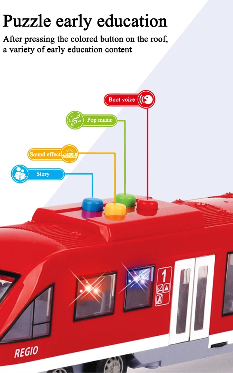 Oversized 45CM Subway Toy Model Train Simulation Light Rail Train with Light Music Toy Car Model Gifts