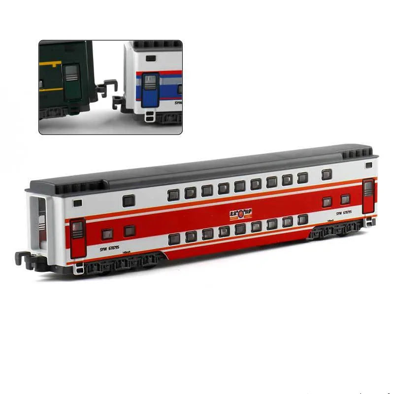 1:87 alloy double deck passenger train model, sound and light back simulation train model,transport train toys,wholesale