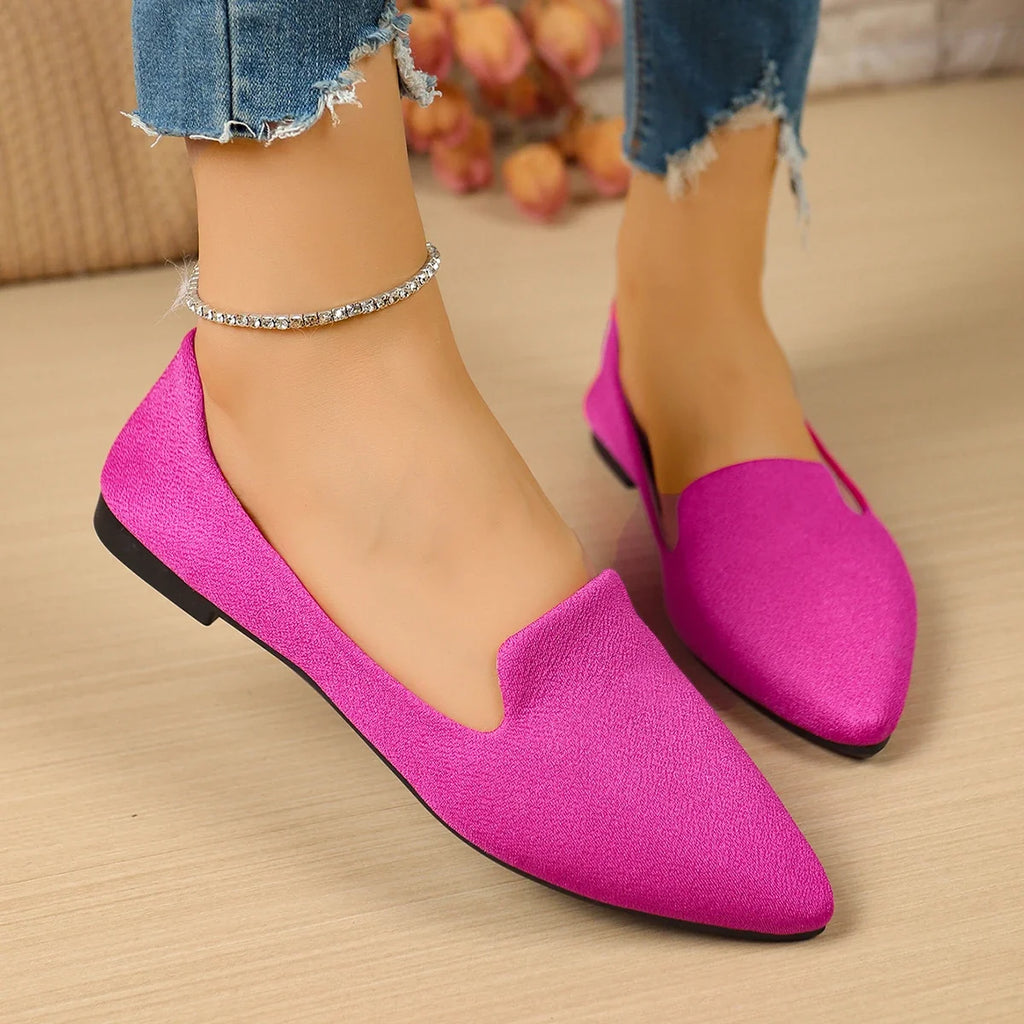 Women Flats Pointed Toe Solid Color Flats for Women Spring/autumn Casual Comfortable Leopard Brown Flat Heel Shoes