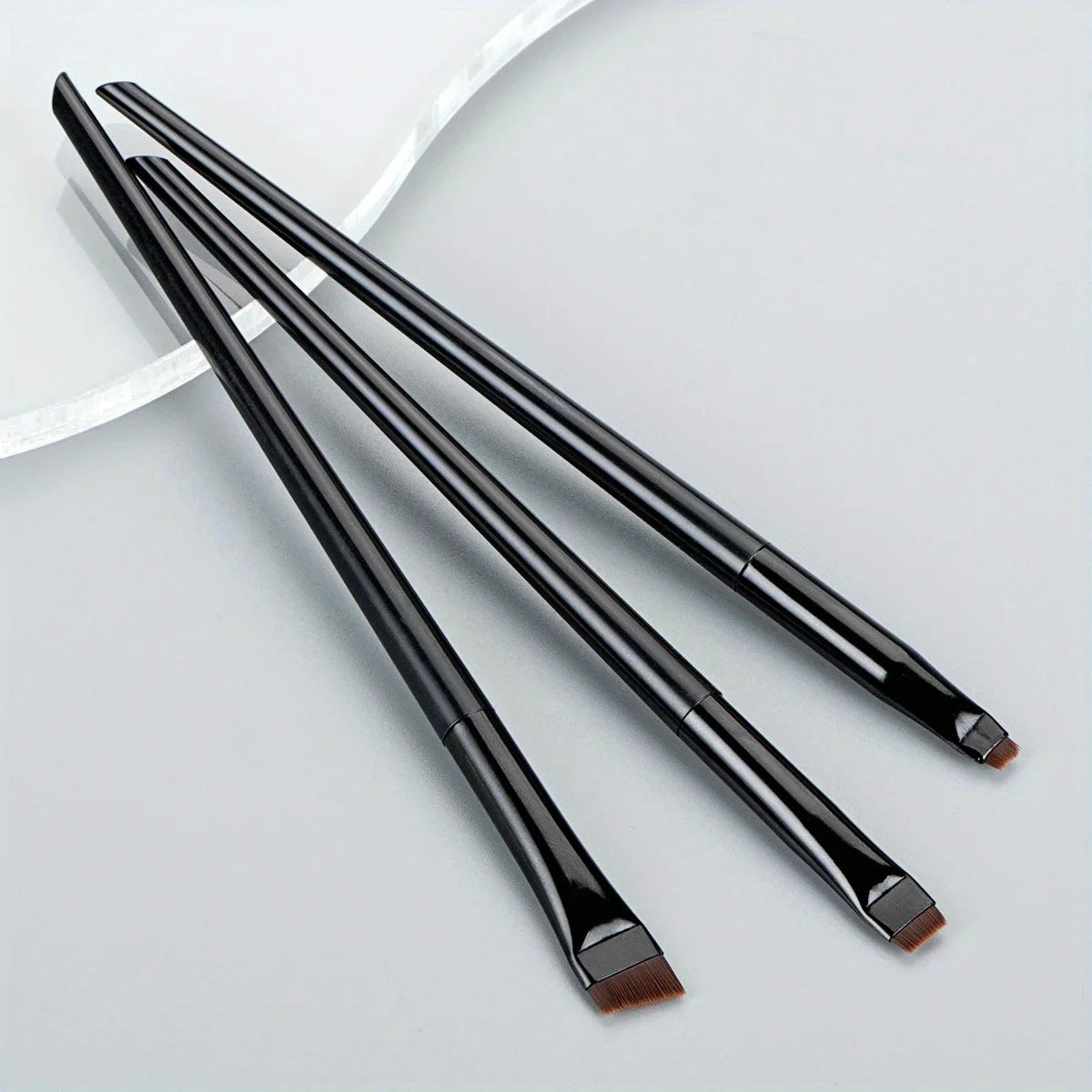 3pcs Professional Makeup Brush - Precision Eyebrow, Eyeliner, Powder Application - with Nylon Bristles - for Natural Definition