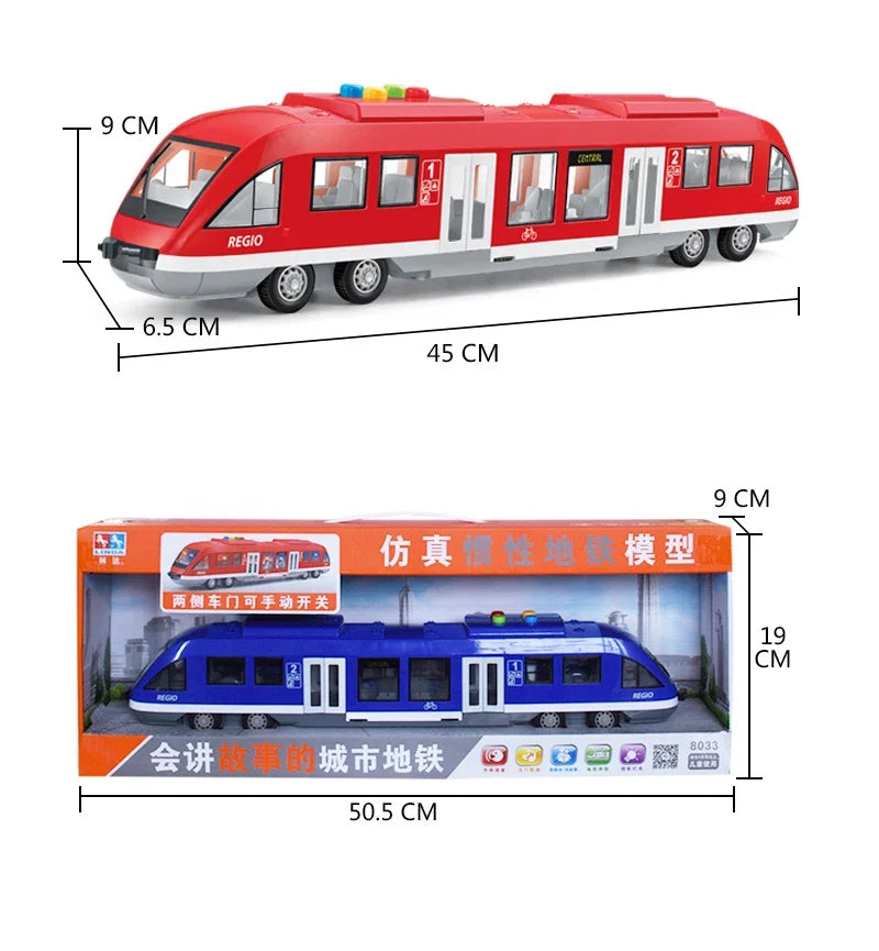 Oversized 45CM Subway Toy Model Train Simulation Light Rail Train with Light Music Toy Car Model Gifts