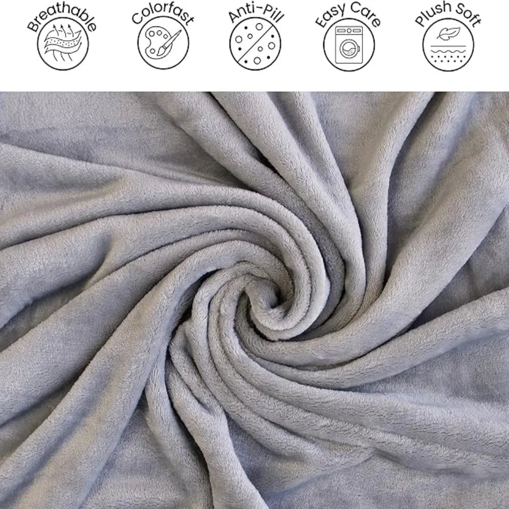Cozy Flannel Winter Wearable Blanket Warm Sofa Throw Blanket Soft Thickened Leisure Blanket Winter