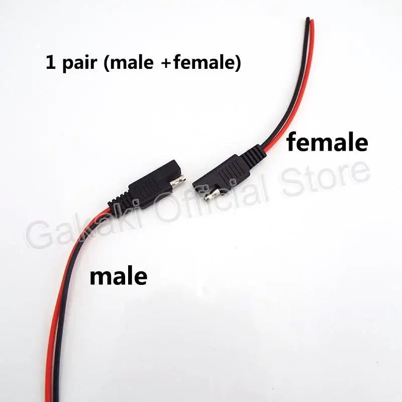 DIY SAE 12V 18AWG 15CM Power Automotive Extension Cable Male Female Plug Wire Connector Cable