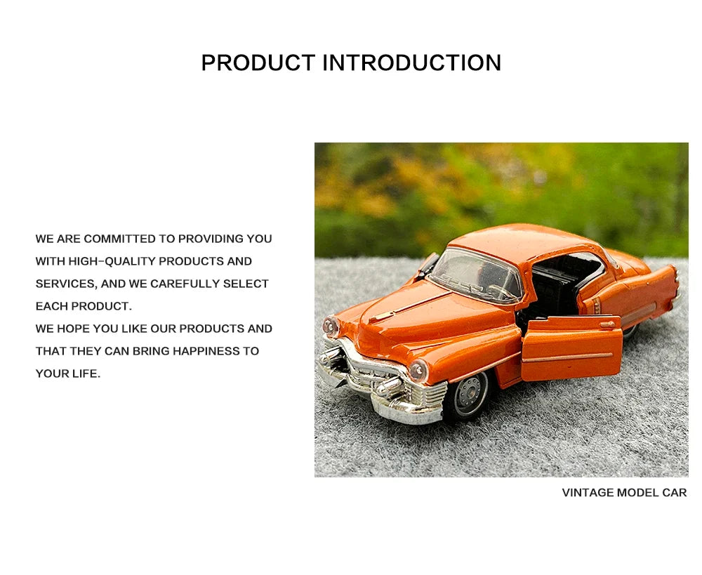 1:32 Alloy Diecast CadillacS Vintage Car Model Classic Pull Back Car Miniature Vehicle Replica For Collection Gift for Kids