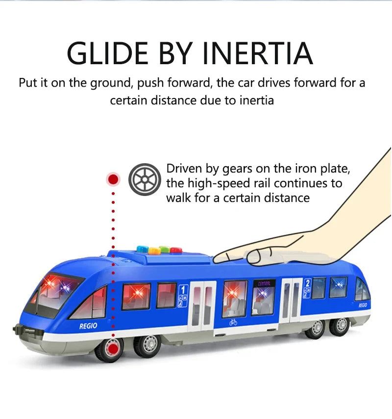 Oversized 45CM Subway Toy Model Train Simulation Light Rail Train with Light Music Toy Car Model Gifts