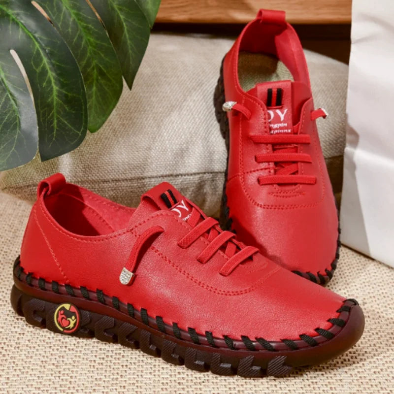 Sneakers Women's Shoes Loafers Lace Up Leather Flat New Spring Casual comfortable Mom Shoe Mujer Zapatos Chaussure Femme
