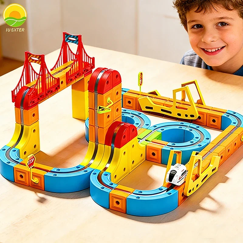 Magnetic Track Toy for Children's Electric Train Anti-gravity Kids Magic Cube Car Railway Model for 3 Years Boy Birthday Gifts