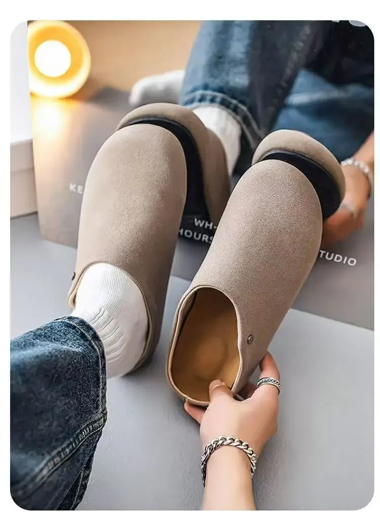 Unisex Closed Toe Mule Slippers Spring Autumn Slip On Soft Sole Casual Shoes for Outdoor Office Home