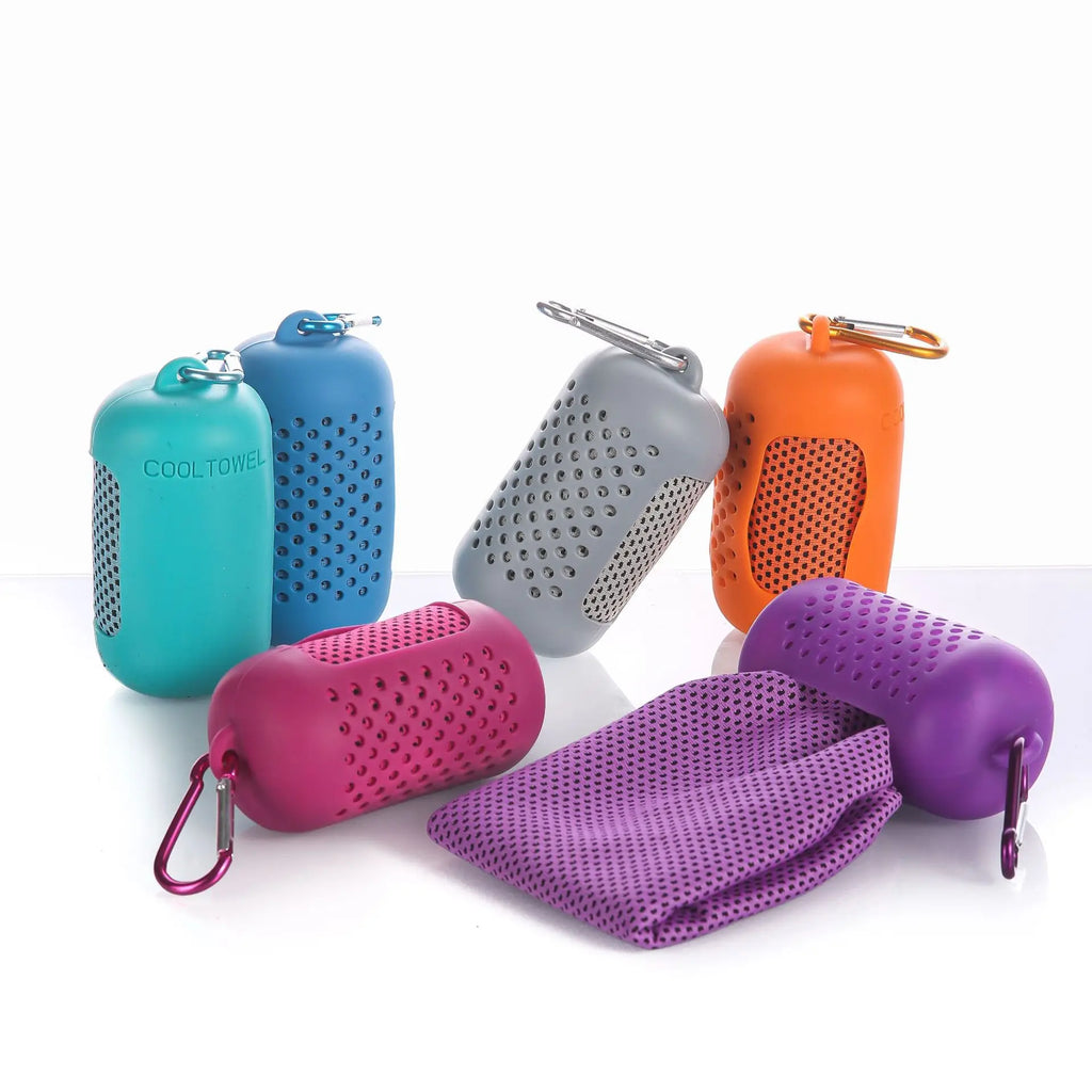 Cooling Towel with Portable Capsule Case Quick Dry Instant Cooling Sports Gym Running Fitness Travel Ice Towel for Men Women