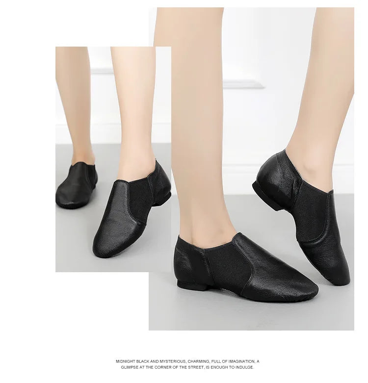 Genuine Leather Jazz Dance Shoes Children Shoes for Men and Women Salsa Dance  Neo Arch Slip on Jazz Shoes Ballet Belly