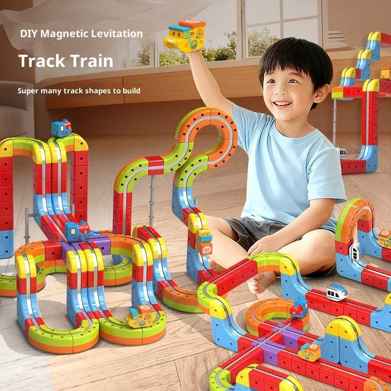 Sell Well Children'S Anti-Gravity Magnetic Attraction Track Train Changeable Magnetic Magic Rail Car Electric Train Toy