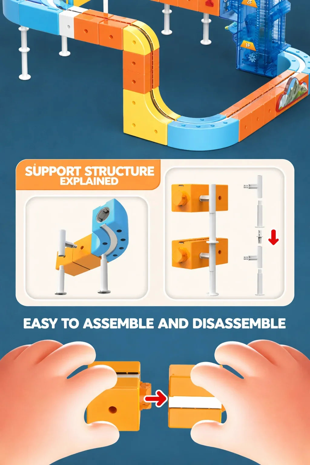 Lifting Style Magnetic Track Car Anti-Gravity Toy Assembly Lift Elevator DIY New Suspension Rail Train Educational Toys For Kids