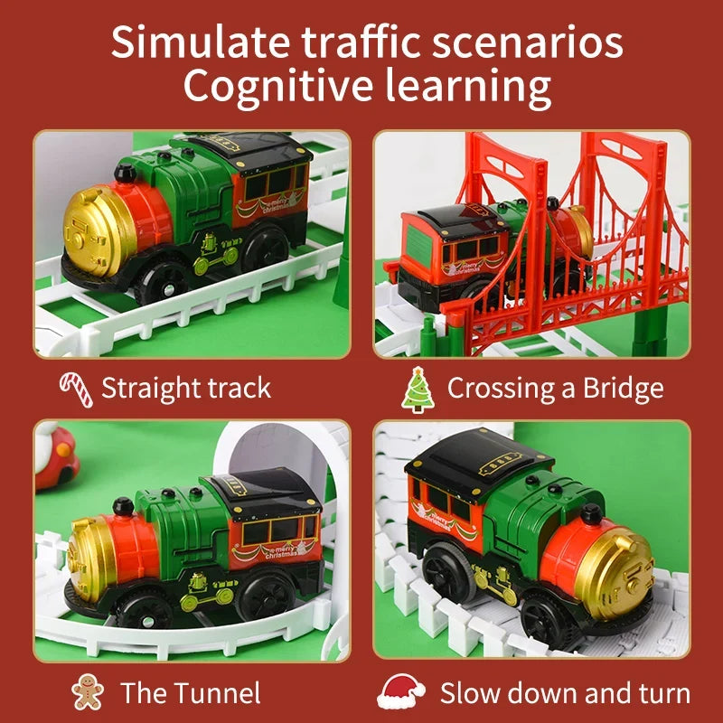 Christmas Track Car Train Toys Children Electric Track Toy Car Christmas Car Kids Educational Toys for Children Birthday Gift