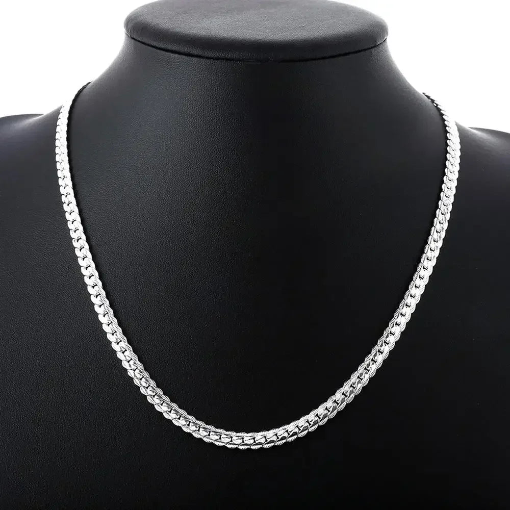 New 20-60cm Silver Color Plated Luxury Brand Design Noble 6mm Necklace Chain For Woman Men Fashion Wedding Engagement Jewelry