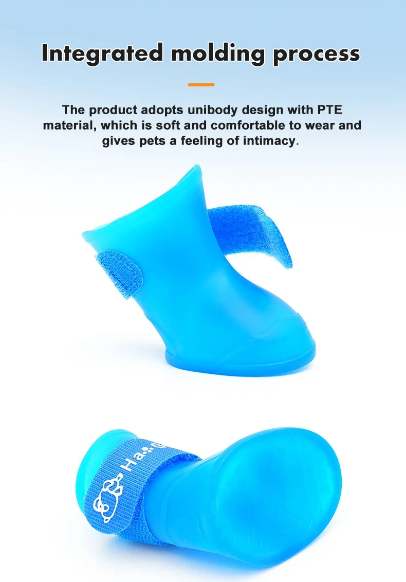 Pet silicone rain shoes anti-dirty non-slip waterproof dog shoes soft bottom footwear small dogs cats teddy Shoes