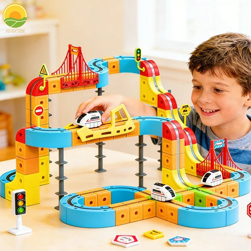 Magnetic Track Toy for Children's Electric Train Anti-gravity Kids Magic Cube Car Railway Model for 3 Years Boy Birthday Gifts