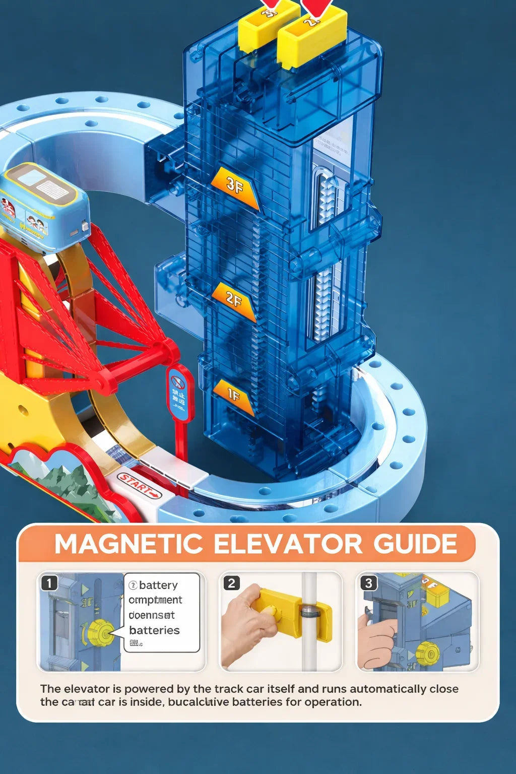 Lifting Style Magnetic Track Car Anti-Gravity Toy Assembly Lift Elevator DIY New Suspension Rail Train Educational Toys For Kids