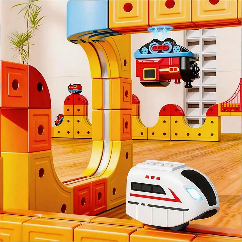 Magnetic Track Toy for Children's Electric Train Anti-gravity Kids Magic Cube Car Railway Model for 3 Years Boy Birthday Gifts